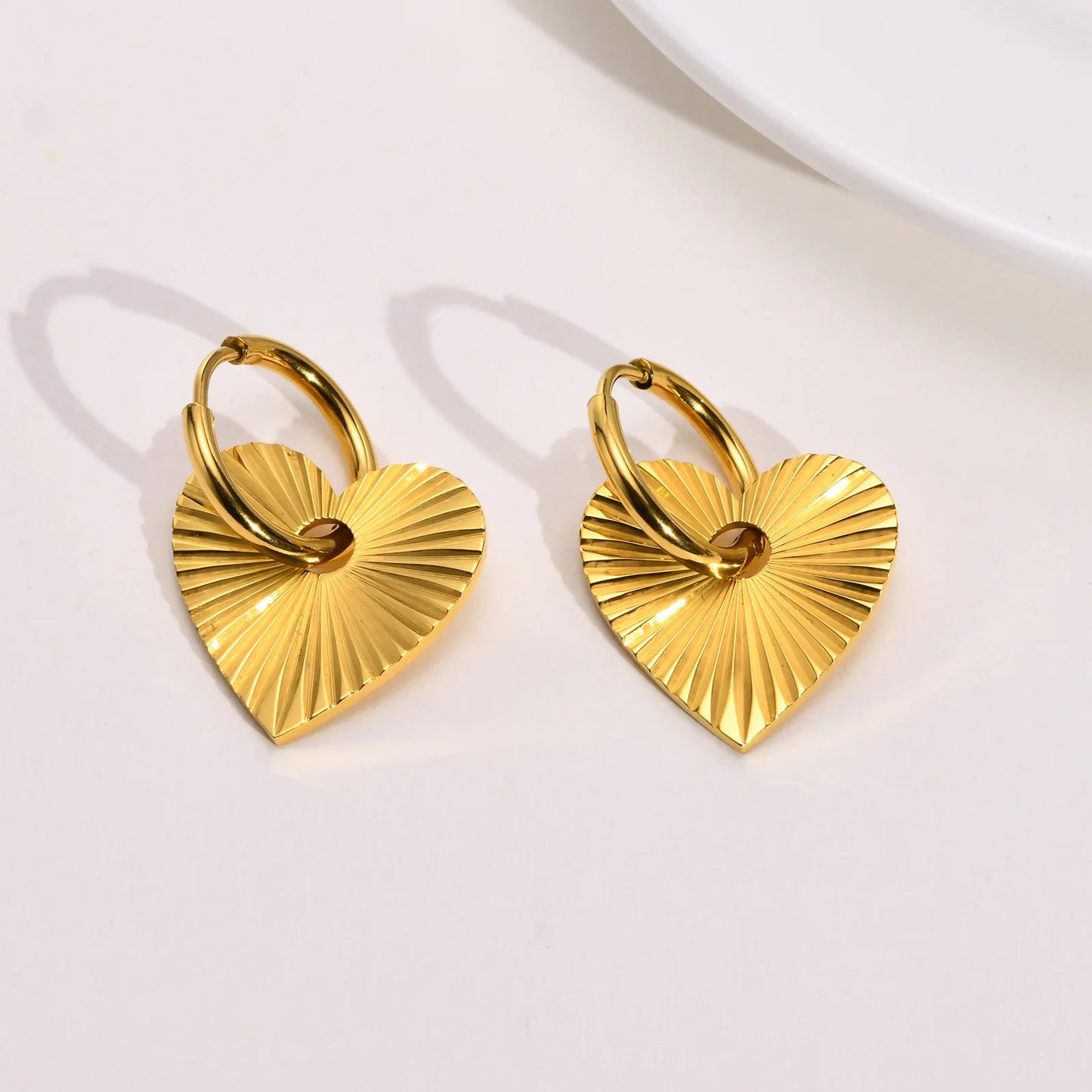 Gold Heart Hoop