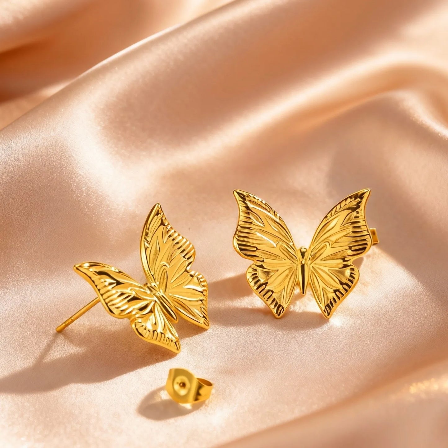 Golden Butterfly Stud