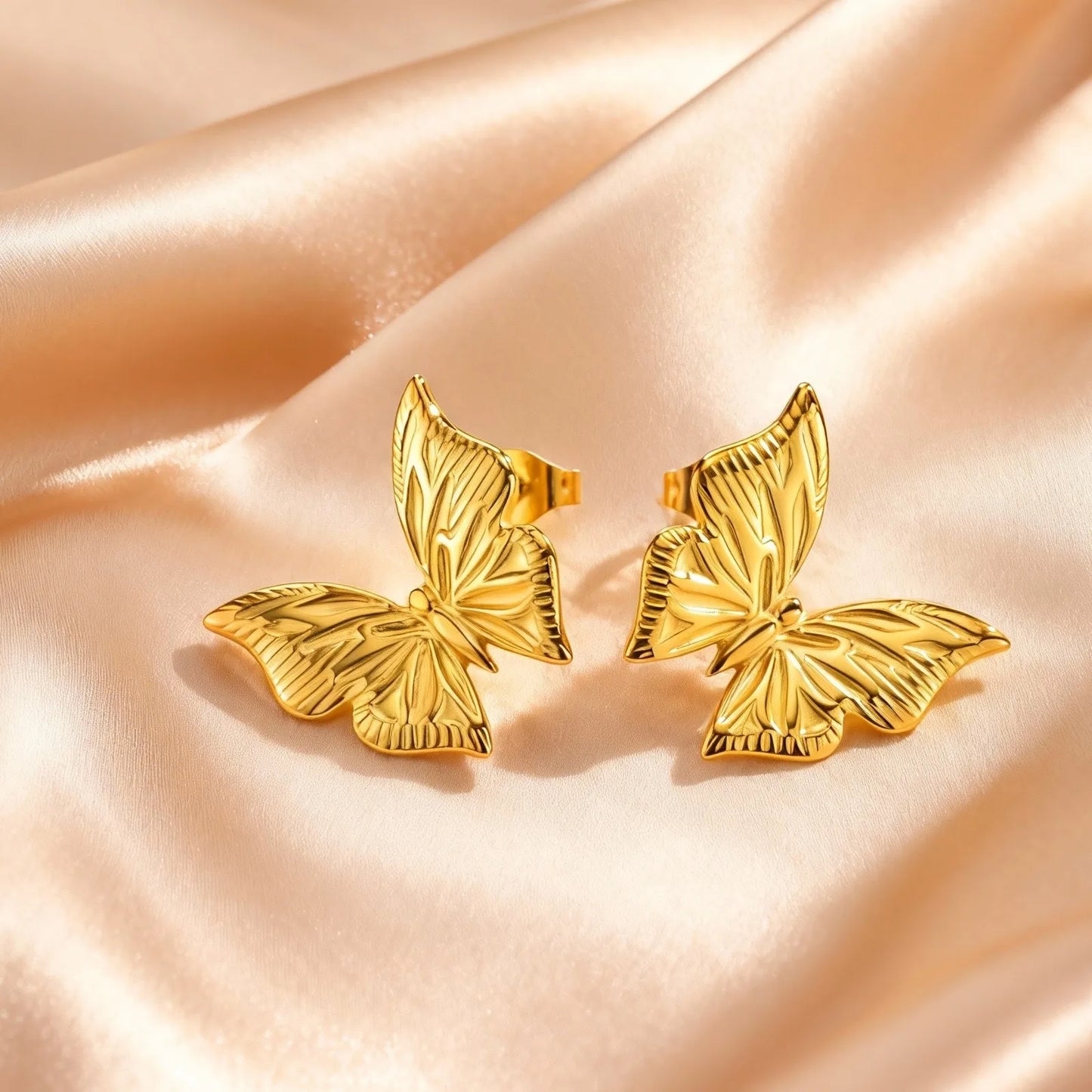 Golden Butterfly Stud
