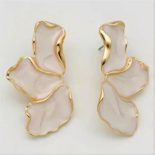 Abstract Gold & Milky White Drop