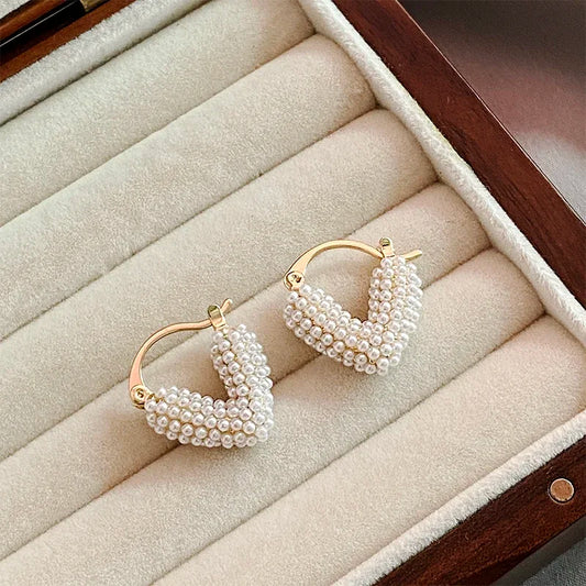 Pearl Heart Shaped Hoop