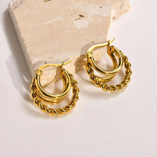 Gold Twisted Hoop