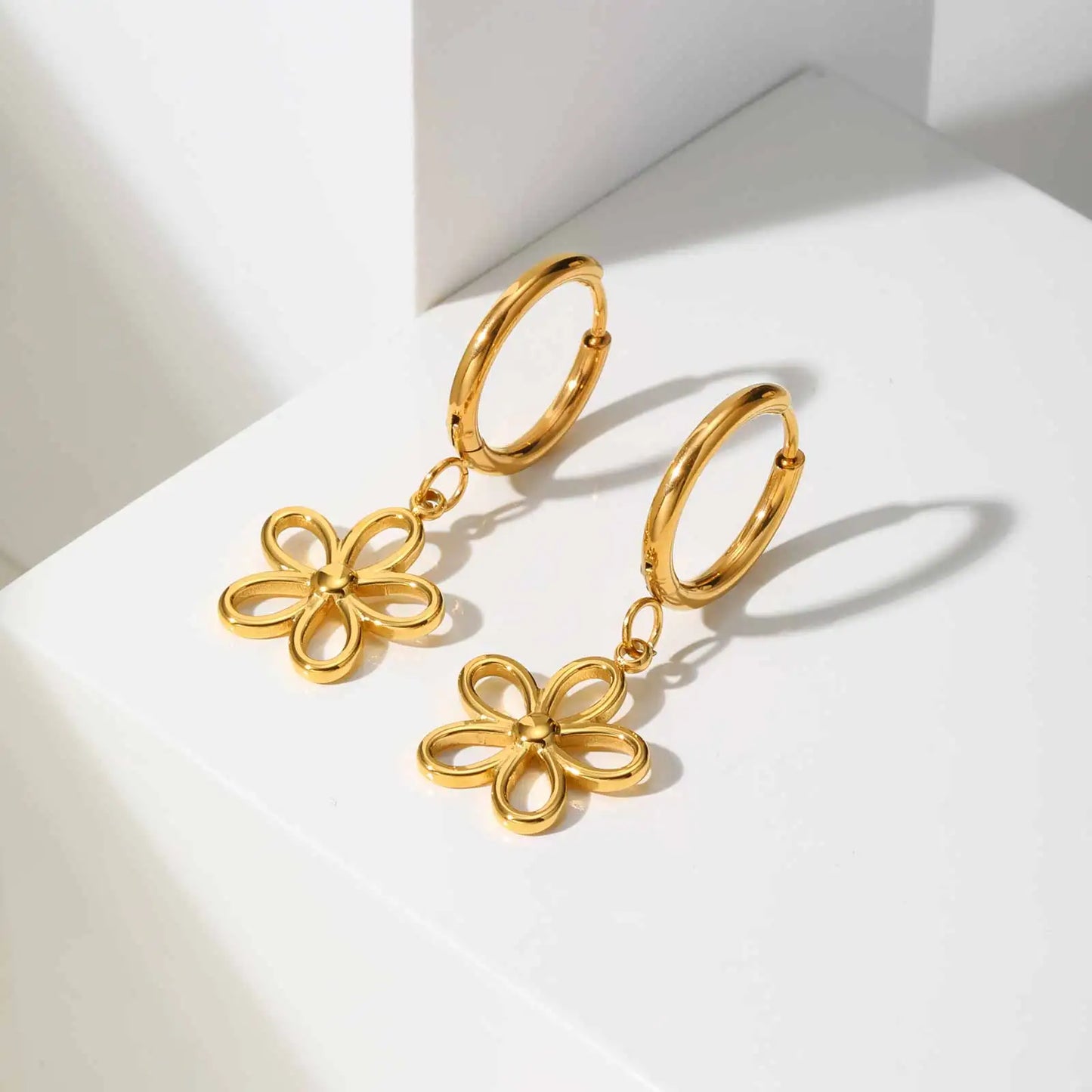 Chic Geometric Hollow Flower Drop