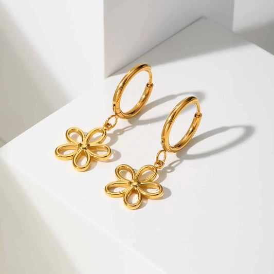 Chic Geometric Hollow Flower Drop